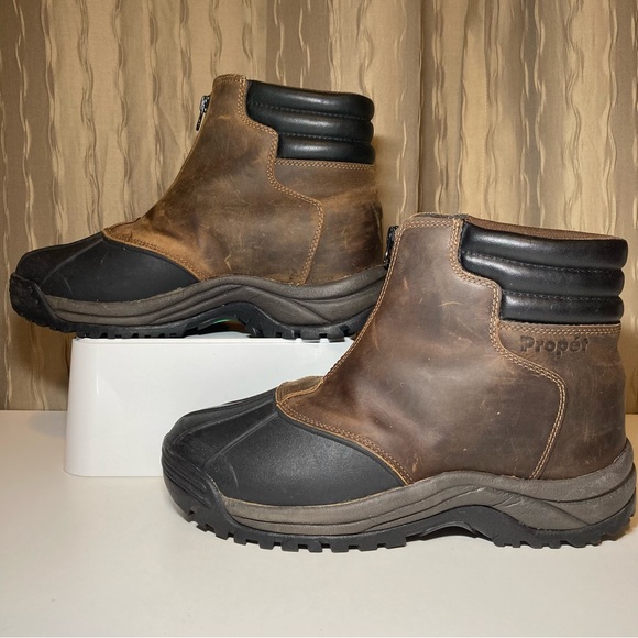 Propet Blizzard Zippered Snow Men's 9.5 XX 5E Brown Black Thinsulate M3792 BRB - Picture 4 of 16